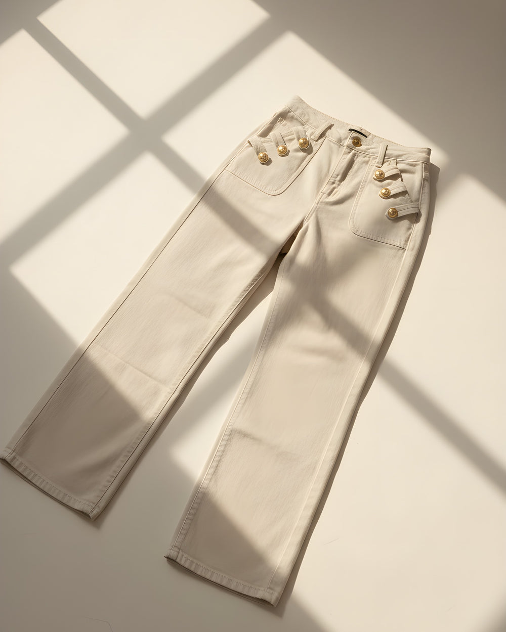 Cargo Crudo Botones Dorados — prenda sola
