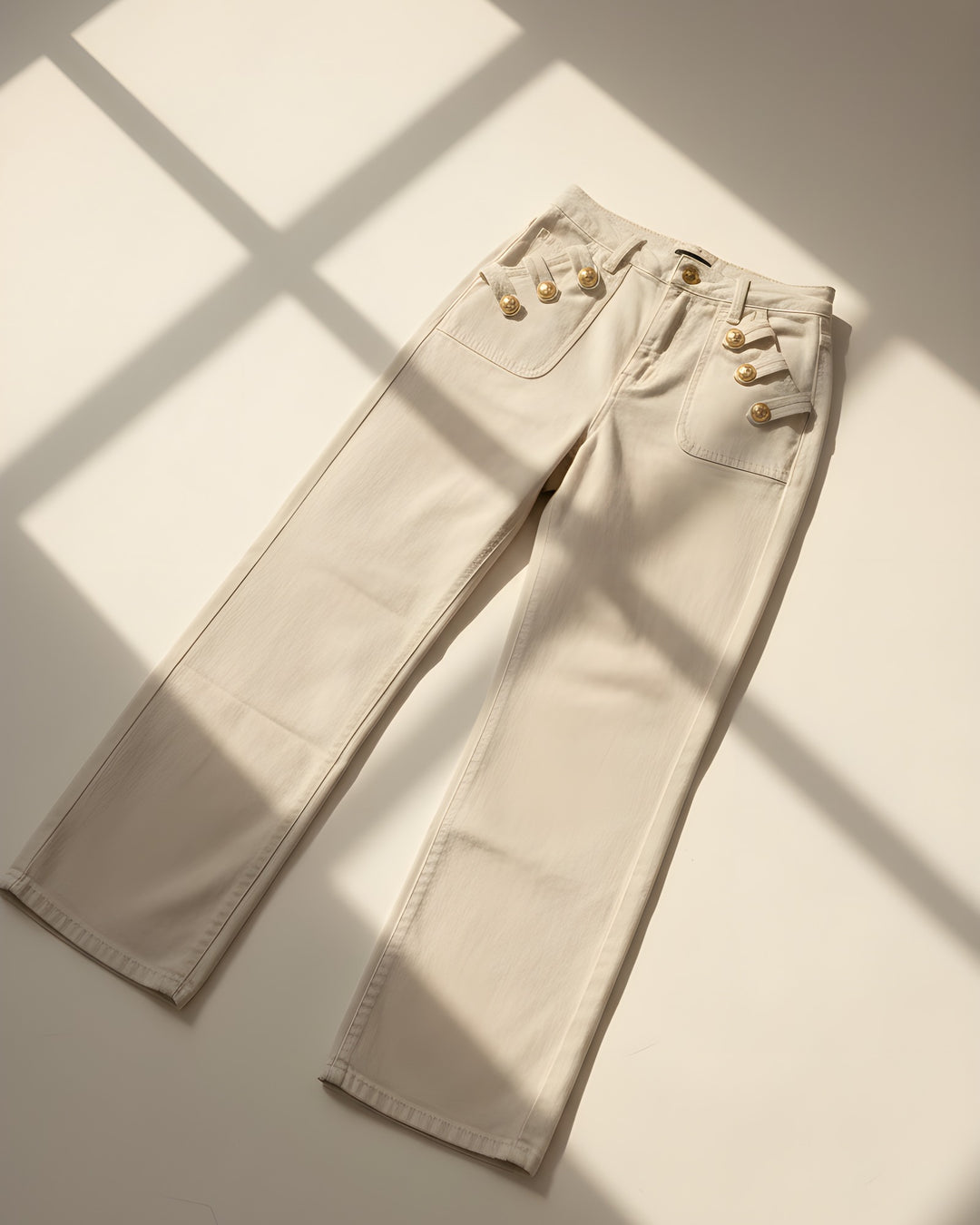 Cargo Crudo Botones Dorados — prenda sola