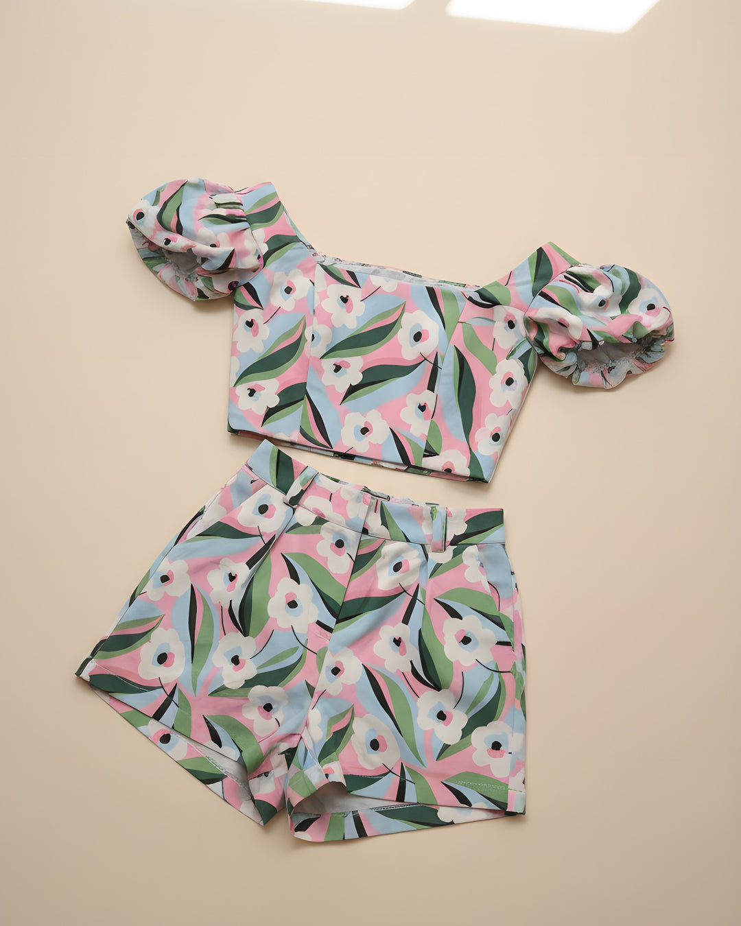 Set Floral Bloques Tropicales — prenda sola